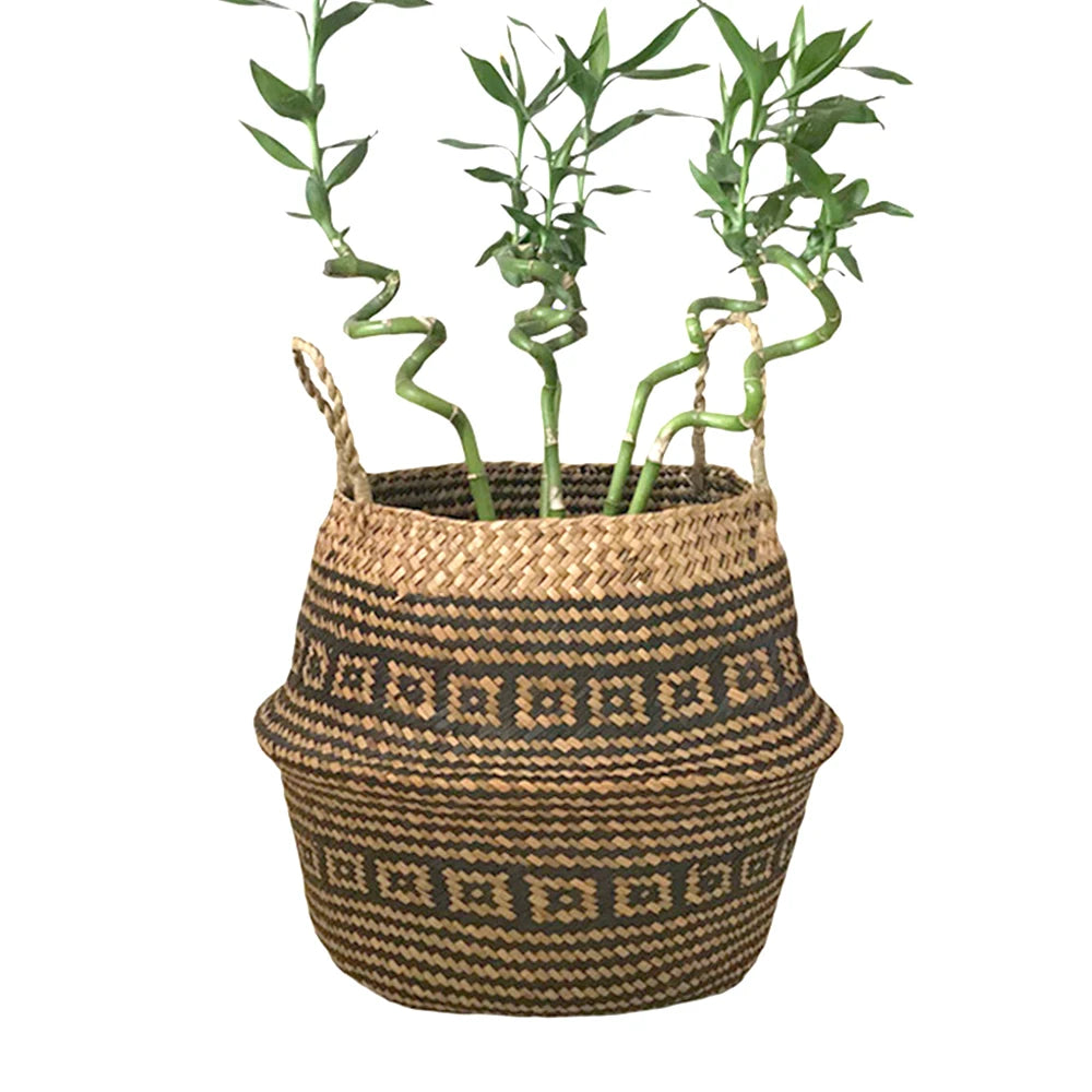 Beautiful and new handmade foldable rattan woven flower basket