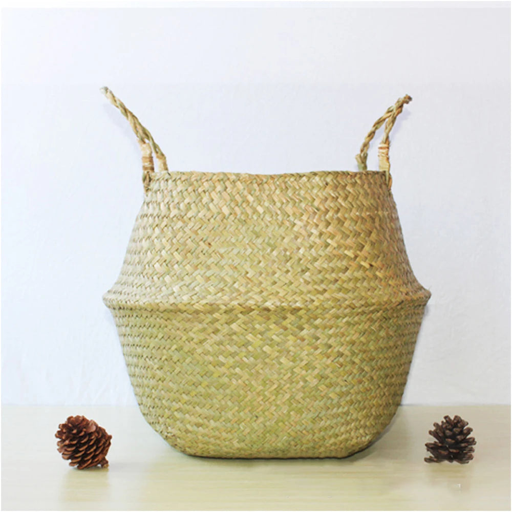 Beautiful and new handmade foldable rattan woven flower basket