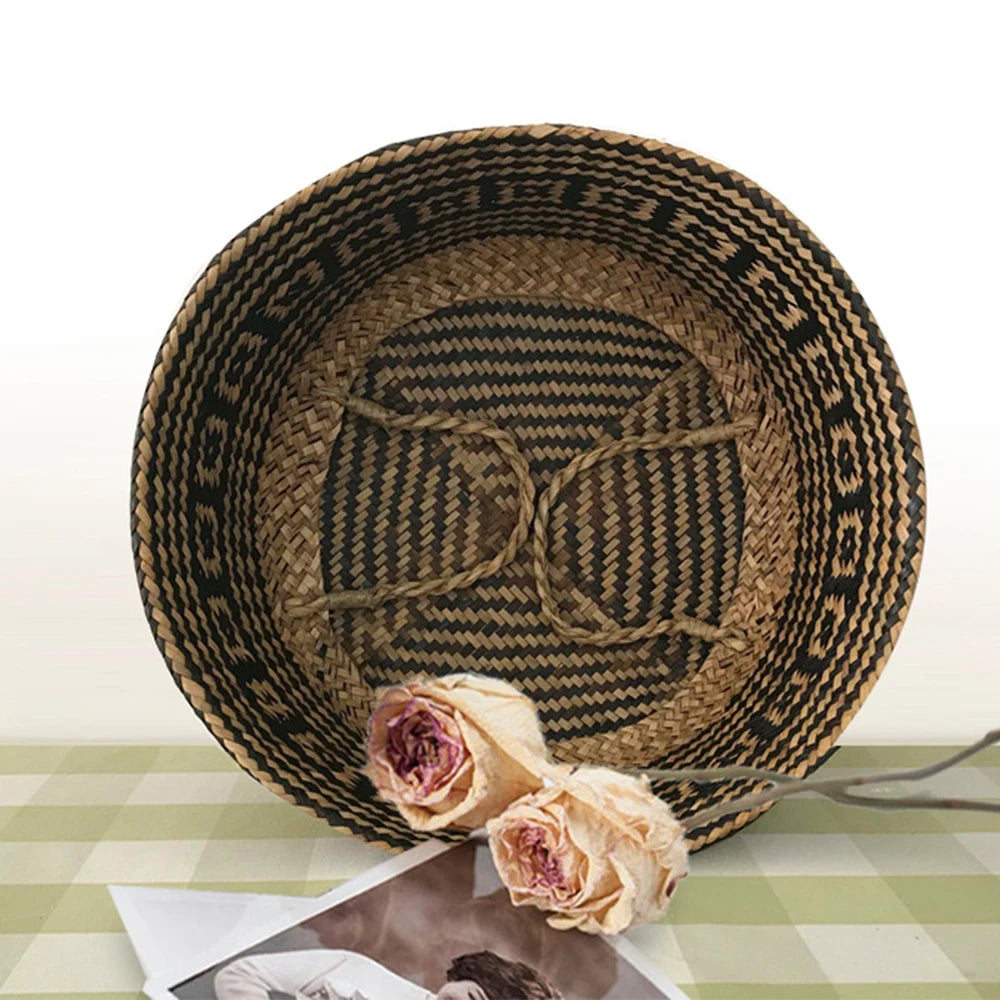 Beautiful and new handmade foldable rattan woven flower basket