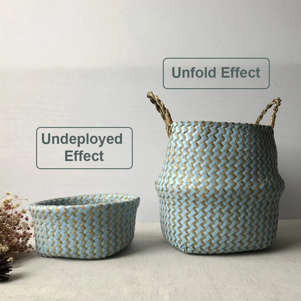 Beautiful and new handmade foldable rattan woven flower basket