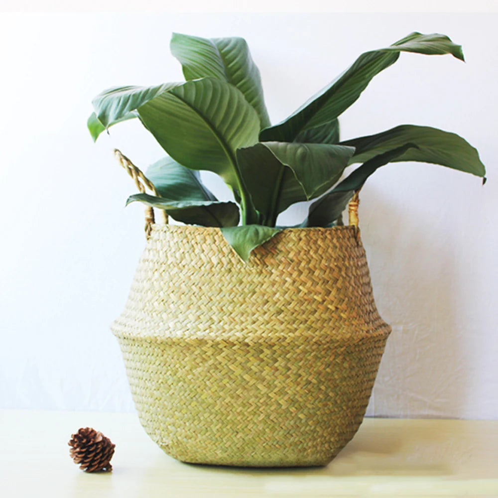 Beautiful and new handmade foldable rattan woven flower basket