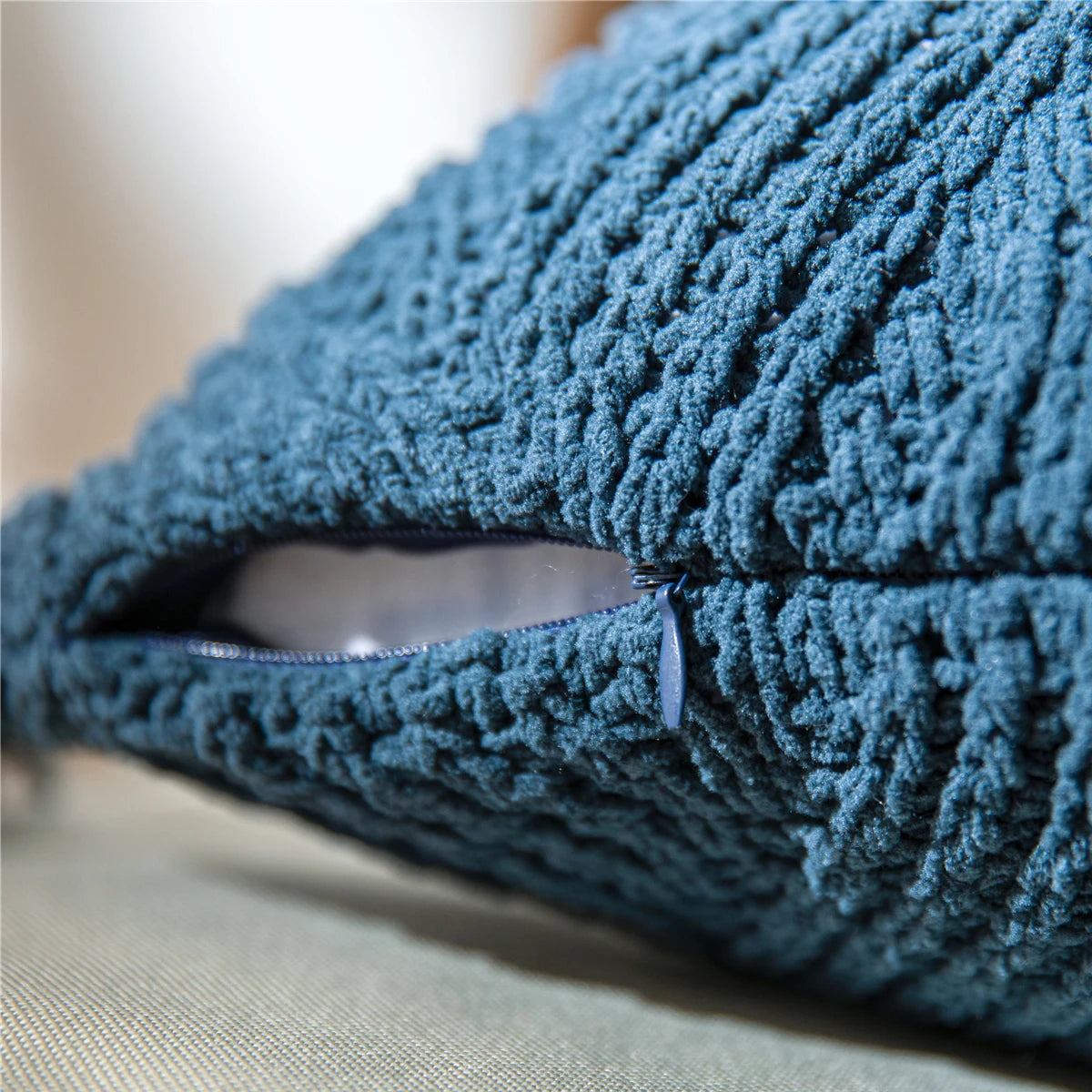 Beautiful chenille pillowcase with tassels, excellent for your living room or bedroom