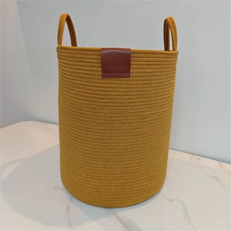 Hand-woven laundry basket for storing toys, clothes and sundries, large capacity