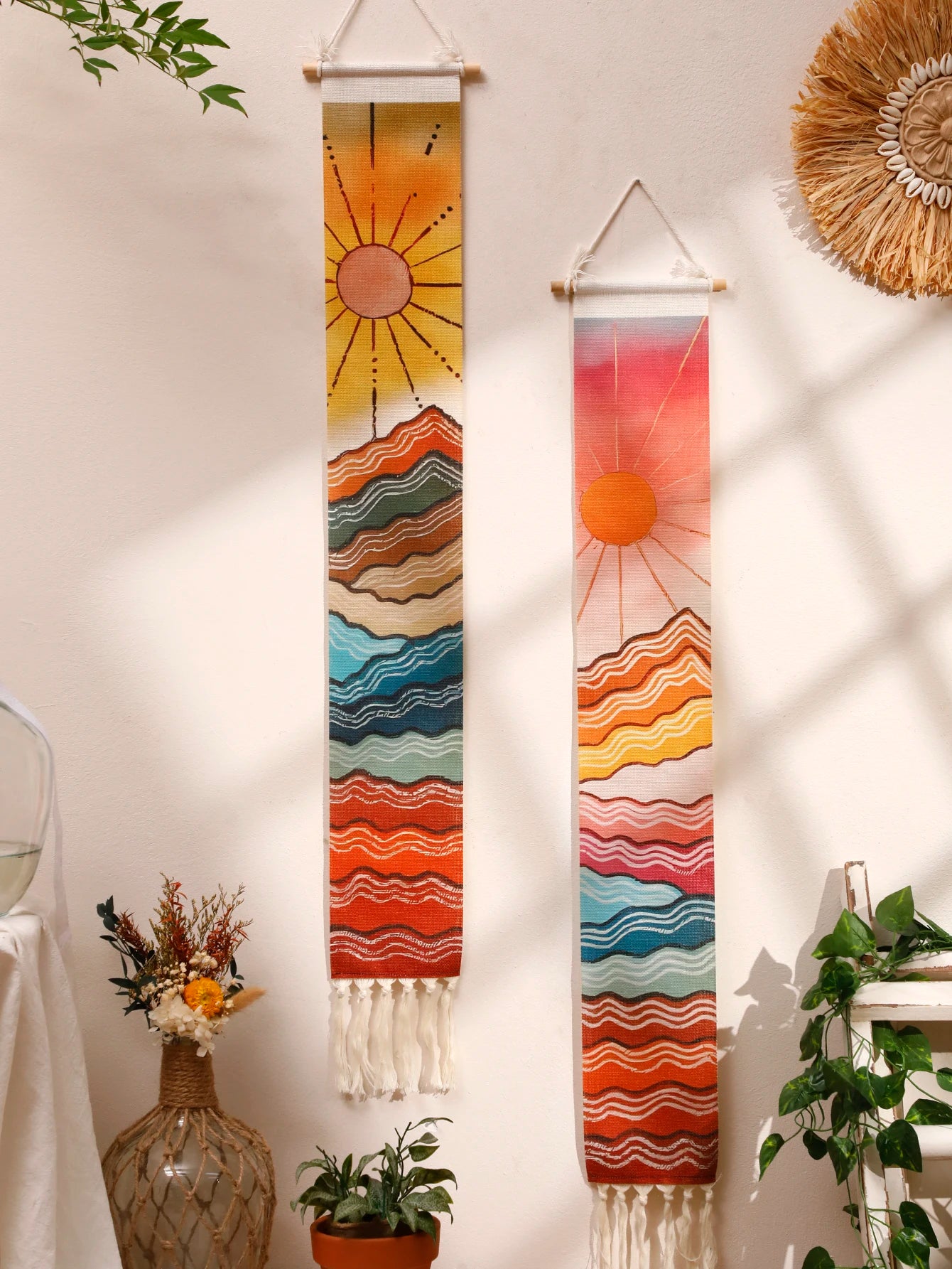 Macrame Tapestry Sunset Sunrise - Handmade