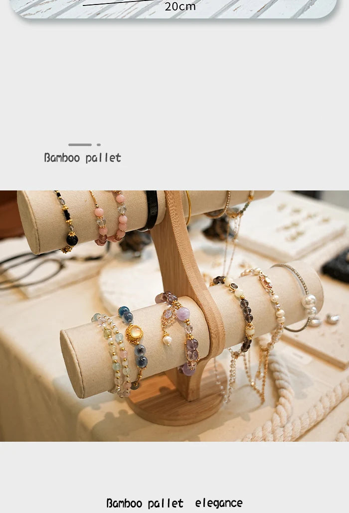 Double solid wood organizer for bracelets, watches or jewelry