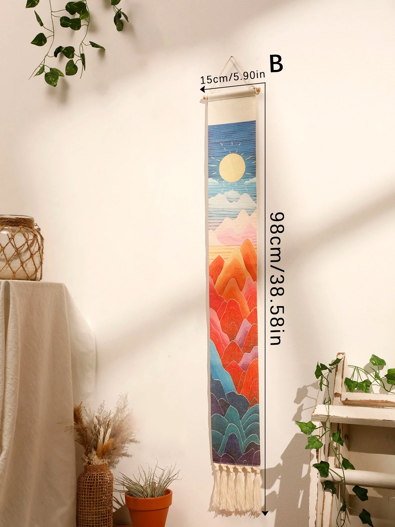 Macrame Tapestry Sunset Sunrise - Handmade