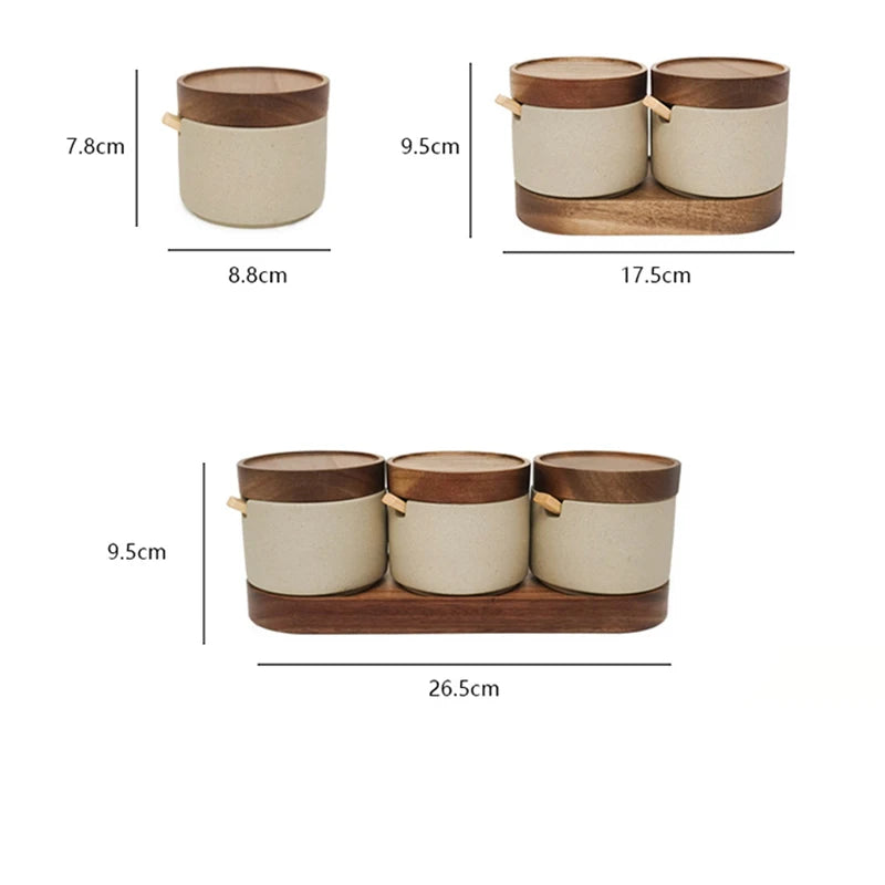Stunning vintage Japanese style ceramic condiment jars