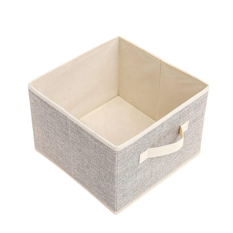 Fabric storage box without lid for clothing or miscellaneous items