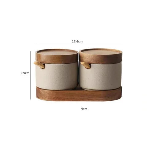 Stunning vintage Japanese style ceramic condiment jars
