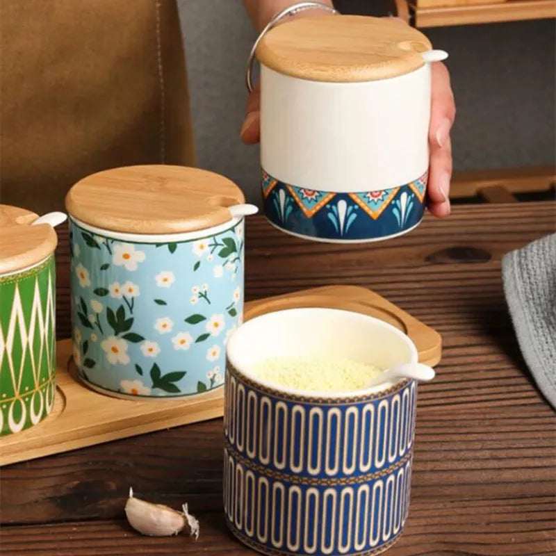 Divine!!!! Creative ceramic kitchen seasoning jar set
