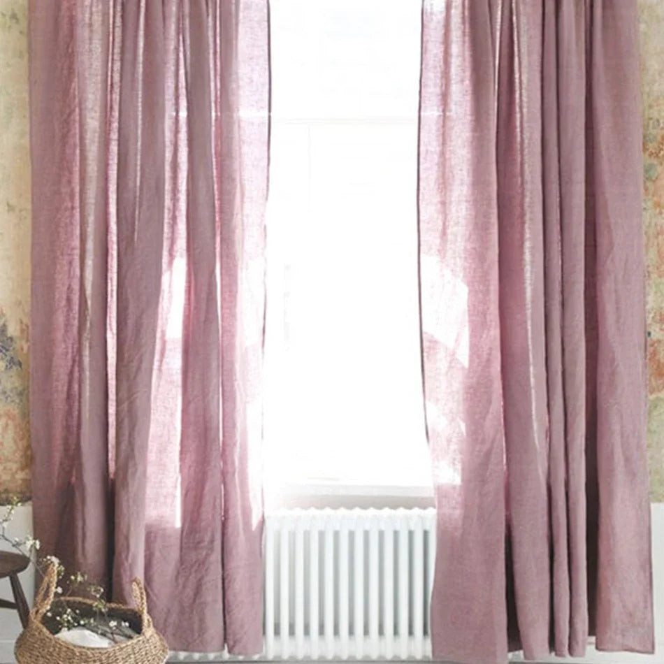 Beautiful translucent linen curtain for living room, bedroom or kitchen