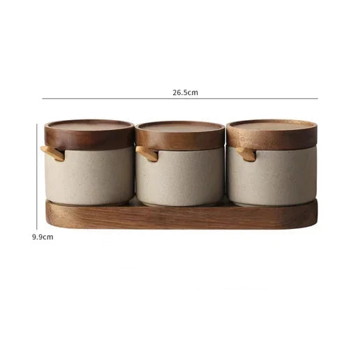 Stunning vintage Japanese style ceramic condiment jars