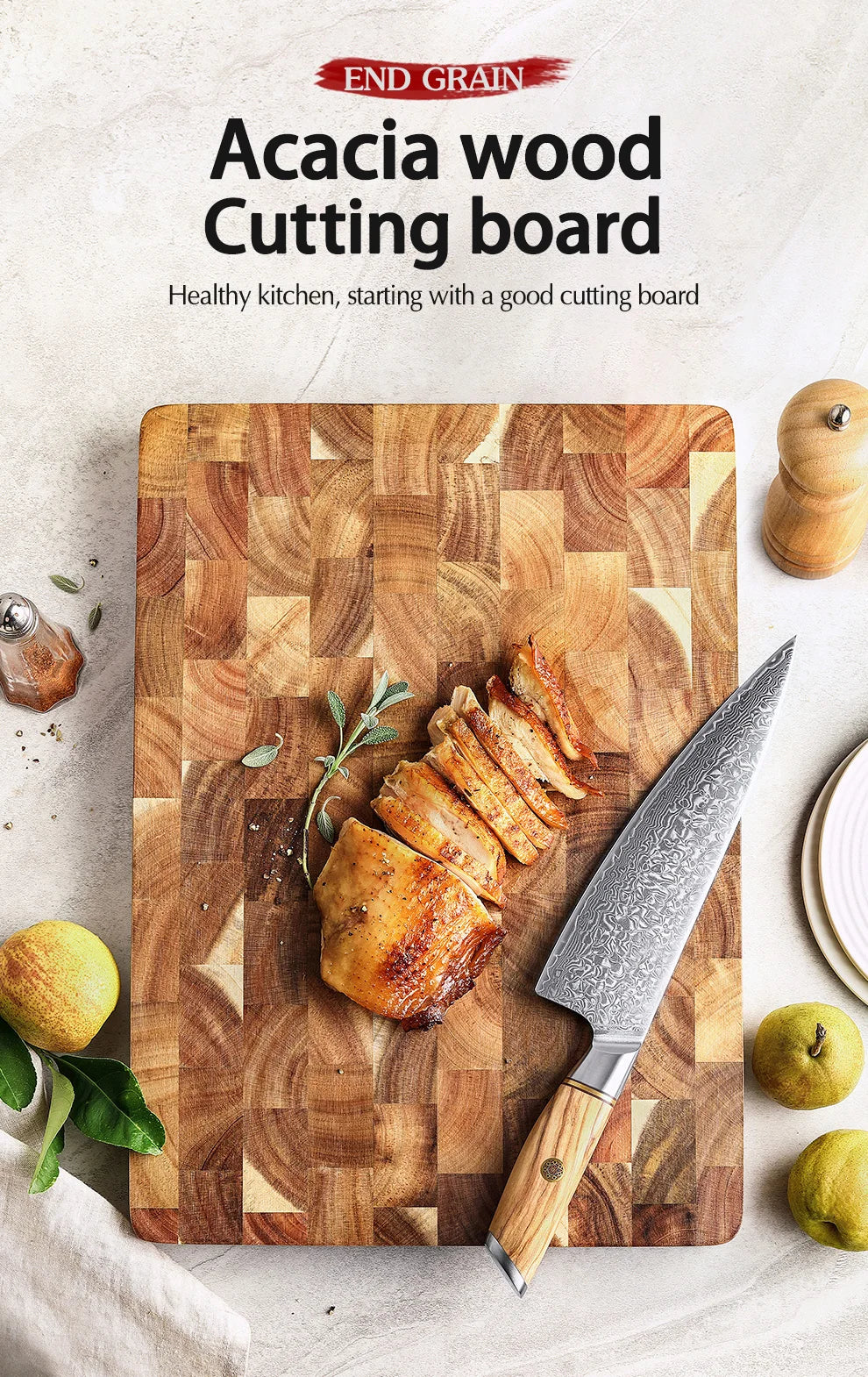 Spectacular!!!! HEZHEN premium acacia wood cutting board