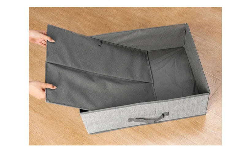 Fabric storage box without lid for clothing or miscellaneous items