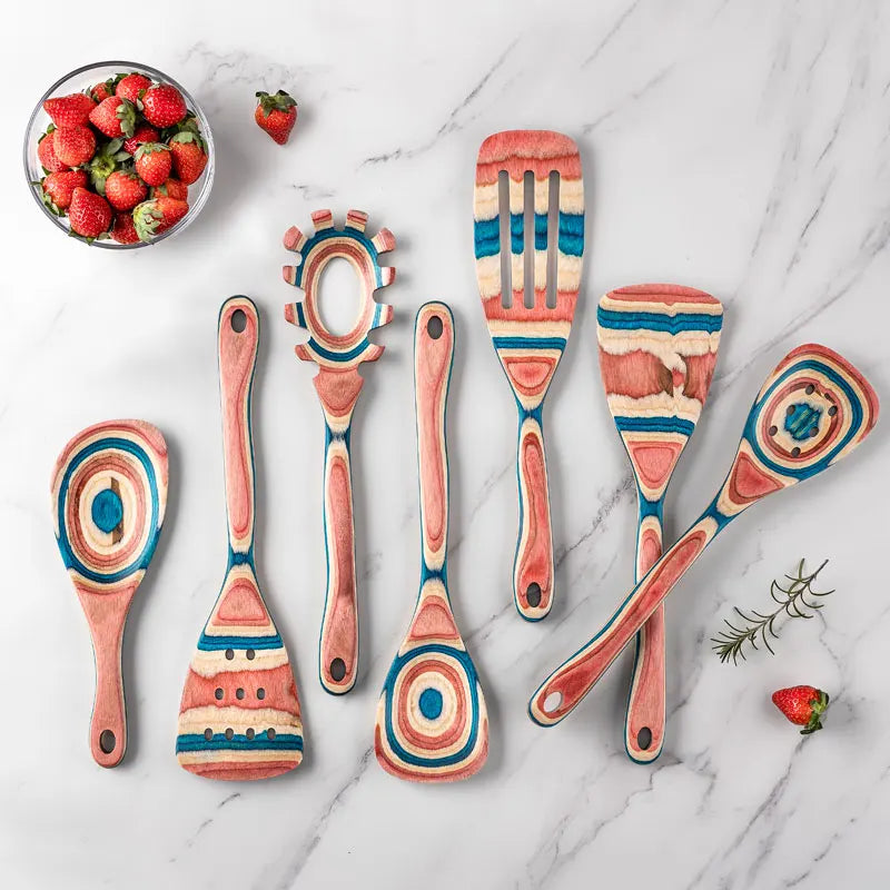 7-piece non-stick wooden kitchen utensil set