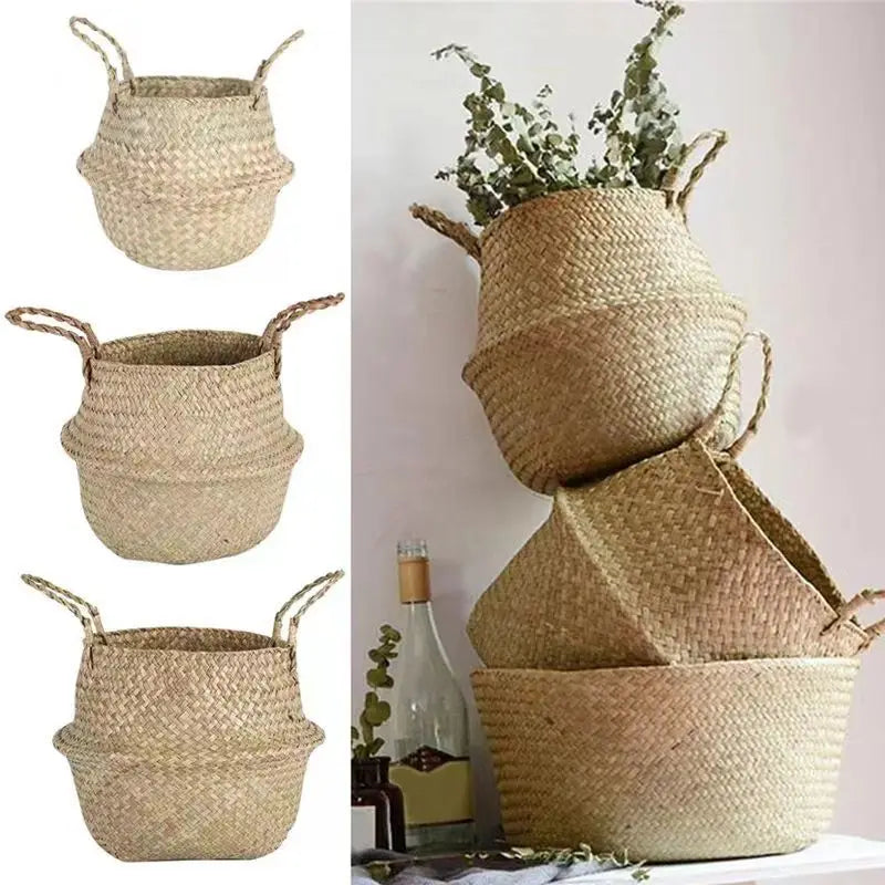 Beautiful and new handmade foldable rattan woven flower basket