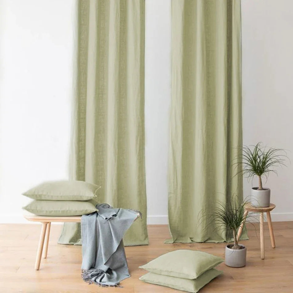 Beautiful translucent linen curtain for living room, bedroom or kitchen