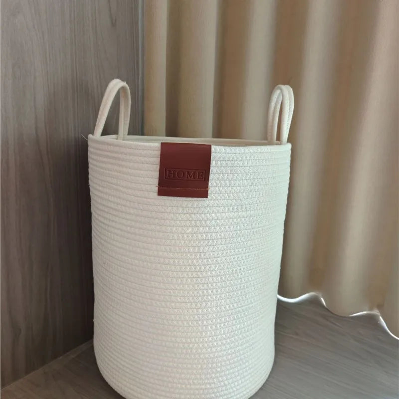Hand-woven laundry basket for storing toys, clothes and sundries, large capacity