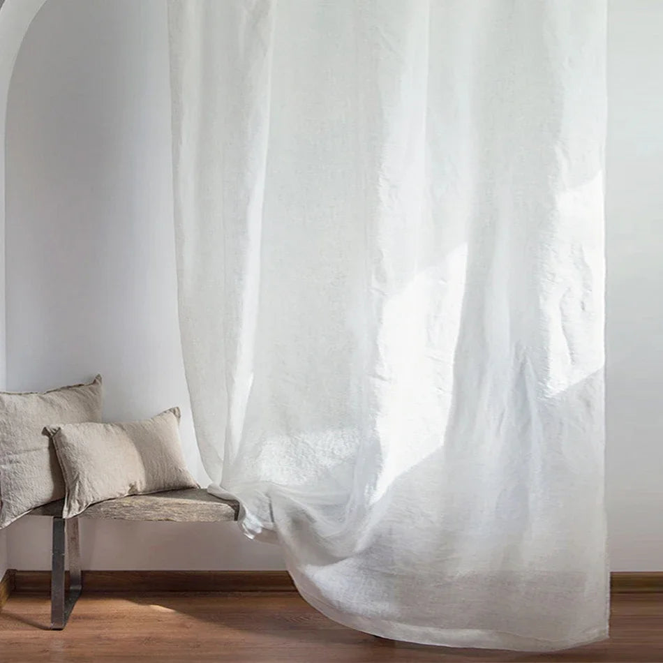 Beautiful translucent linen curtain for living room, bedroom or kitchen