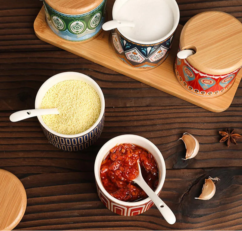 Divine!!!! Creative ceramic kitchen seasoning jar set