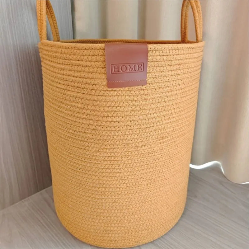Hand-woven laundry basket for storing toys, clothes and sundries, large capacity
