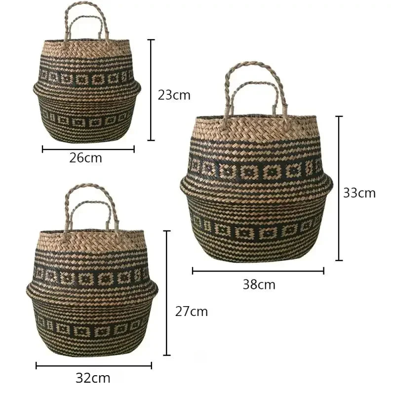Beautiful and new handmade foldable rattan woven flower basket