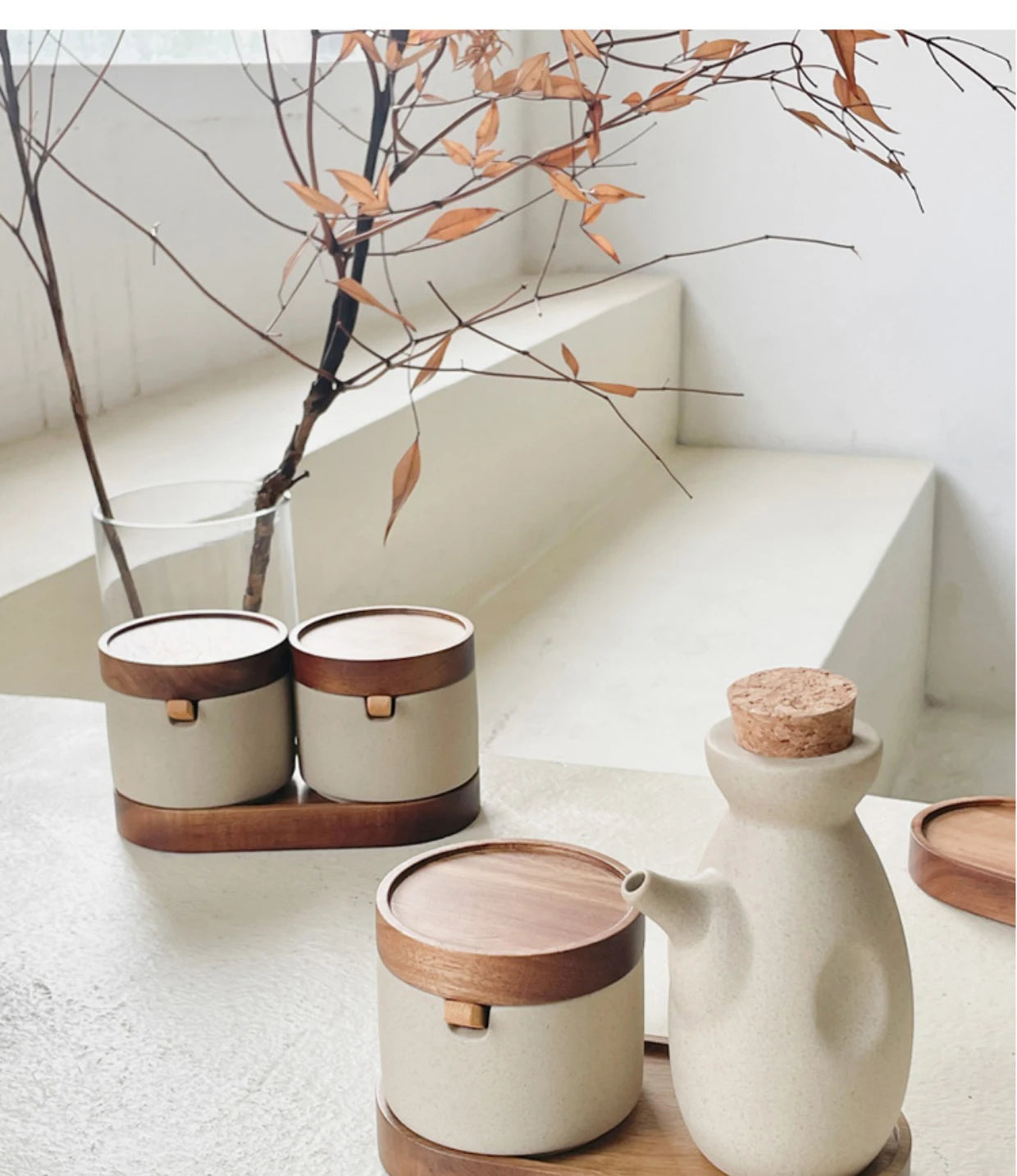 Stunning vintage Japanese style ceramic condiment jars