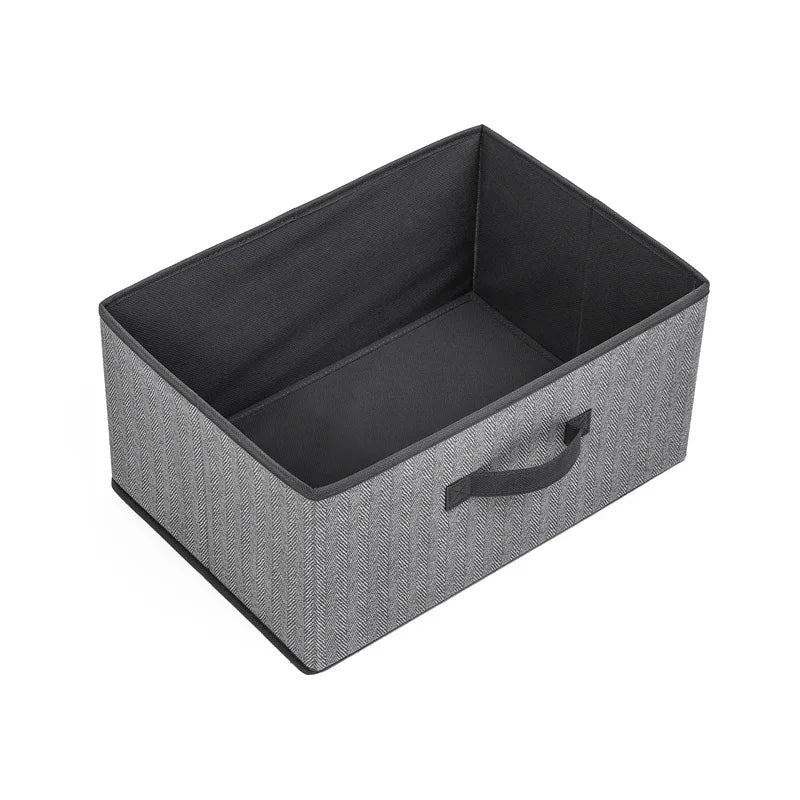 Fabric storage box without lid for clothing or miscellaneous items