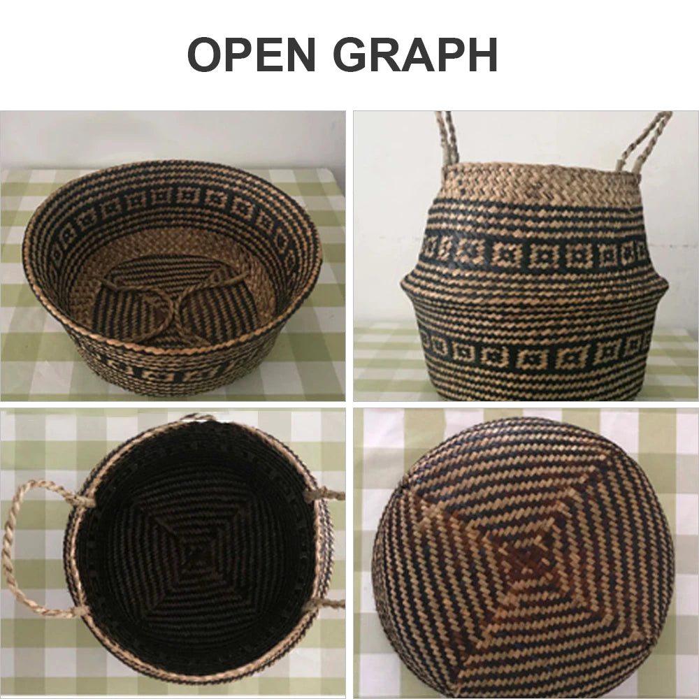 Beautiful and new handmade foldable rattan woven flower basket