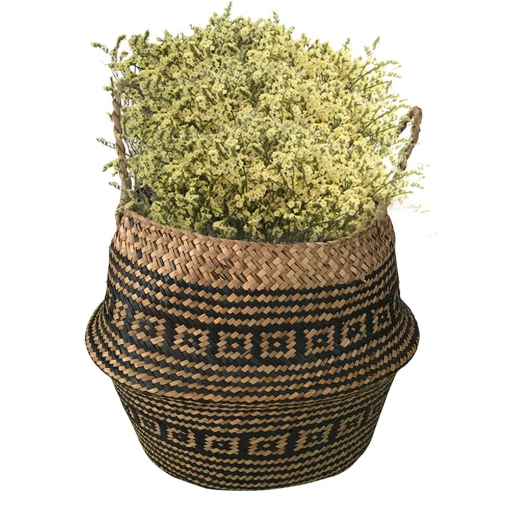 Beautiful and new handmade foldable rattan woven flower basket