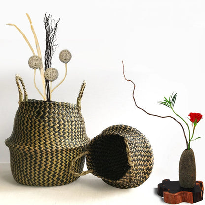 Beautiful and new handmade foldable rattan woven flower basket