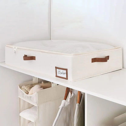 Foldable Underbed Storage Bags: Blanket, Clothes, and Comforter Storage Bag, Breathable Zippered Bedroom Organizer with Clear Window.