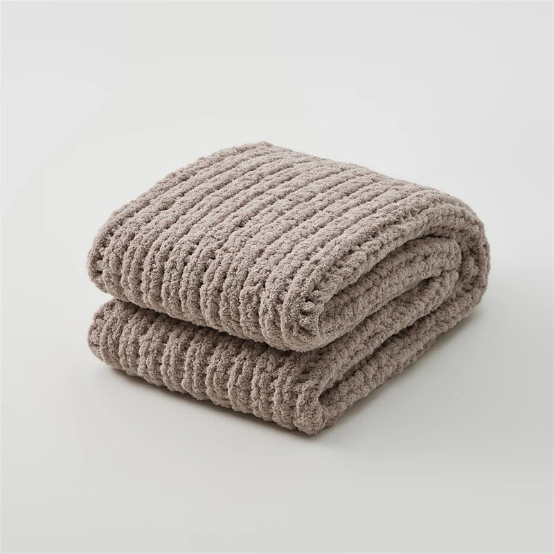 Nordic blanket + chenille tassels, soft and cozy, for sofas or beds