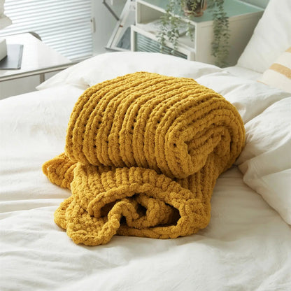 Nordic blanket + chenille tassels, soft and cozy, for sofas or beds