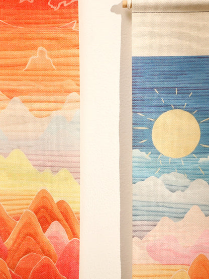 Macrame Tapestry Sunset Sunrise - Handmade