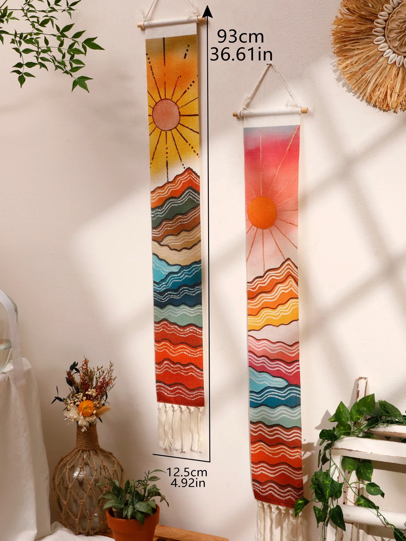 Macrame Tapestry Sunset Sunrise - Handmade