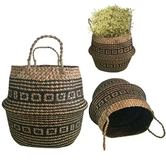 Beautiful and new handmade foldable rattan woven flower basket