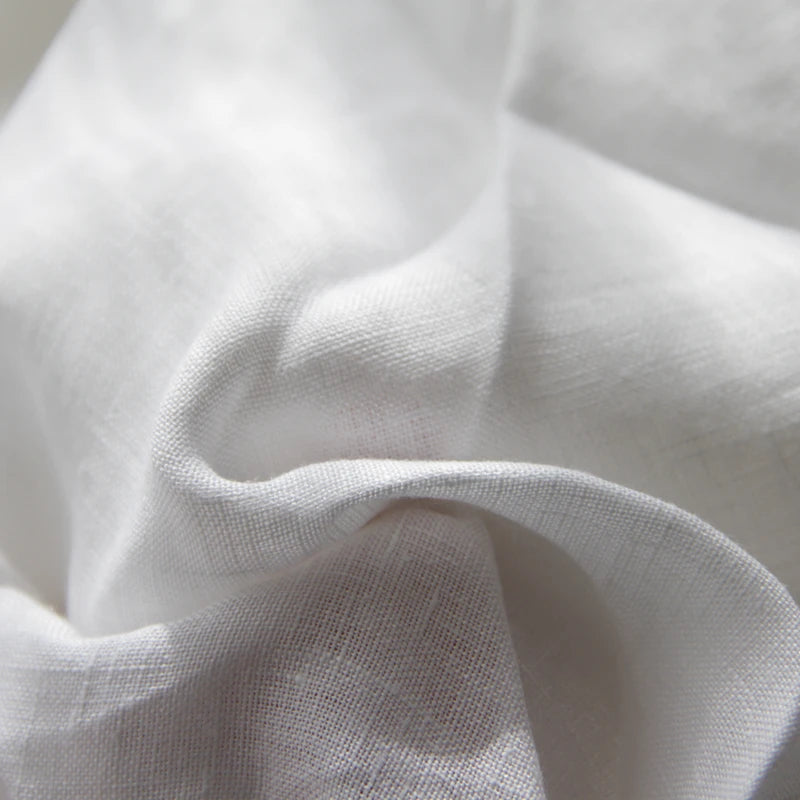 Soft and breathable natural linen sheet set: 2 pillowcases + rustic style sheets