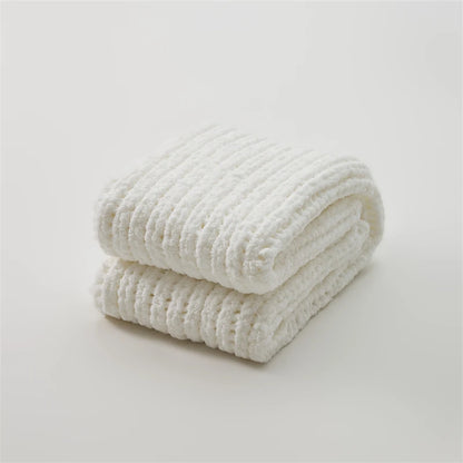 Nordic blanket + chenille tassels, soft and cozy, for sofas or beds