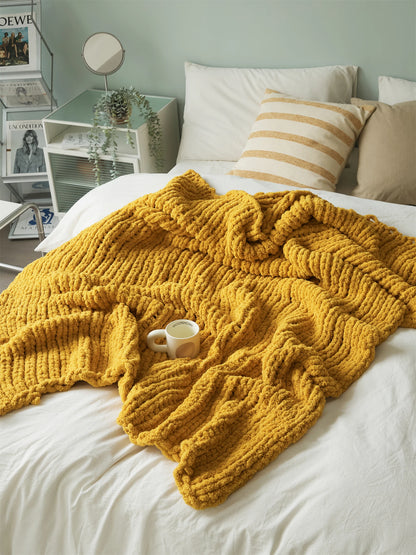 Nordic blanket + chenille tassels, soft and cozy, for sofas or beds