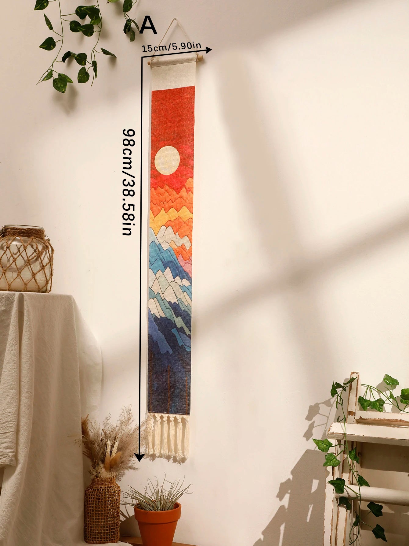 Macrame Tapestry Sunset Sunrise - Handmade