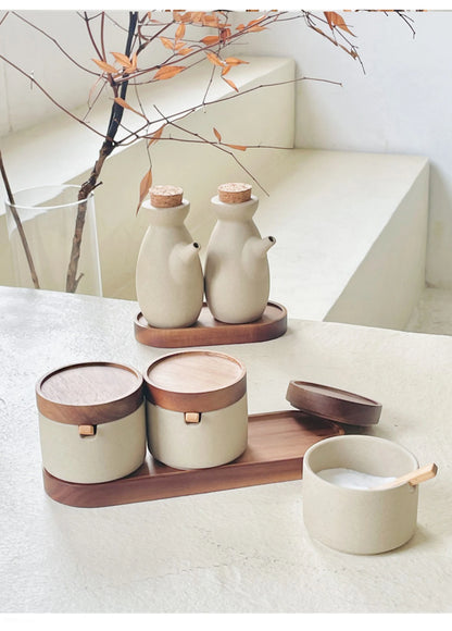 Stunning vintage Japanese style ceramic condiment jars