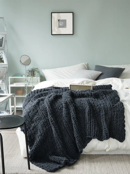 Nordic blanket + chenille tassels, soft and cozy, for sofas or beds