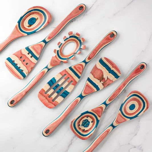 7-piece non-stick wooden kitchen utensil set