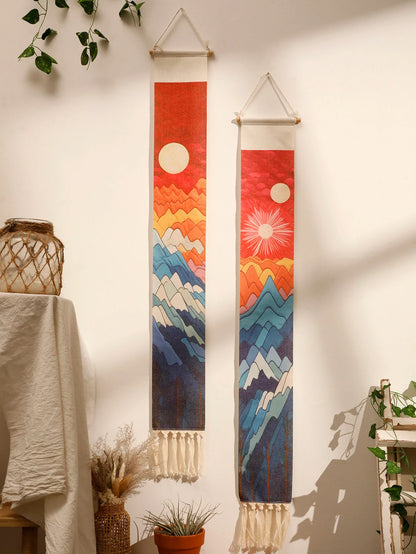 Macrame Tapestry Sunset Sunrise - Handmade