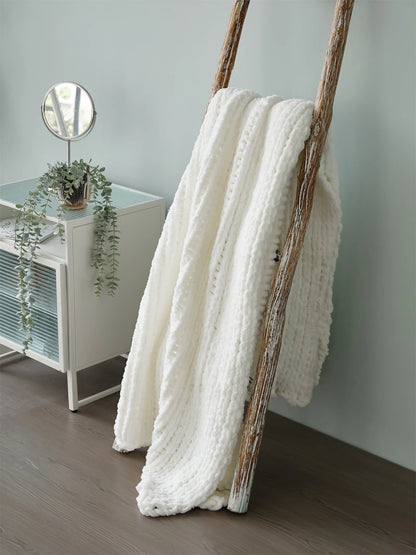 Nordic blanket + chenille tassels, soft and cozy, for sofas or beds