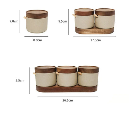 Stunning vintage Japanese style ceramic condiment jars