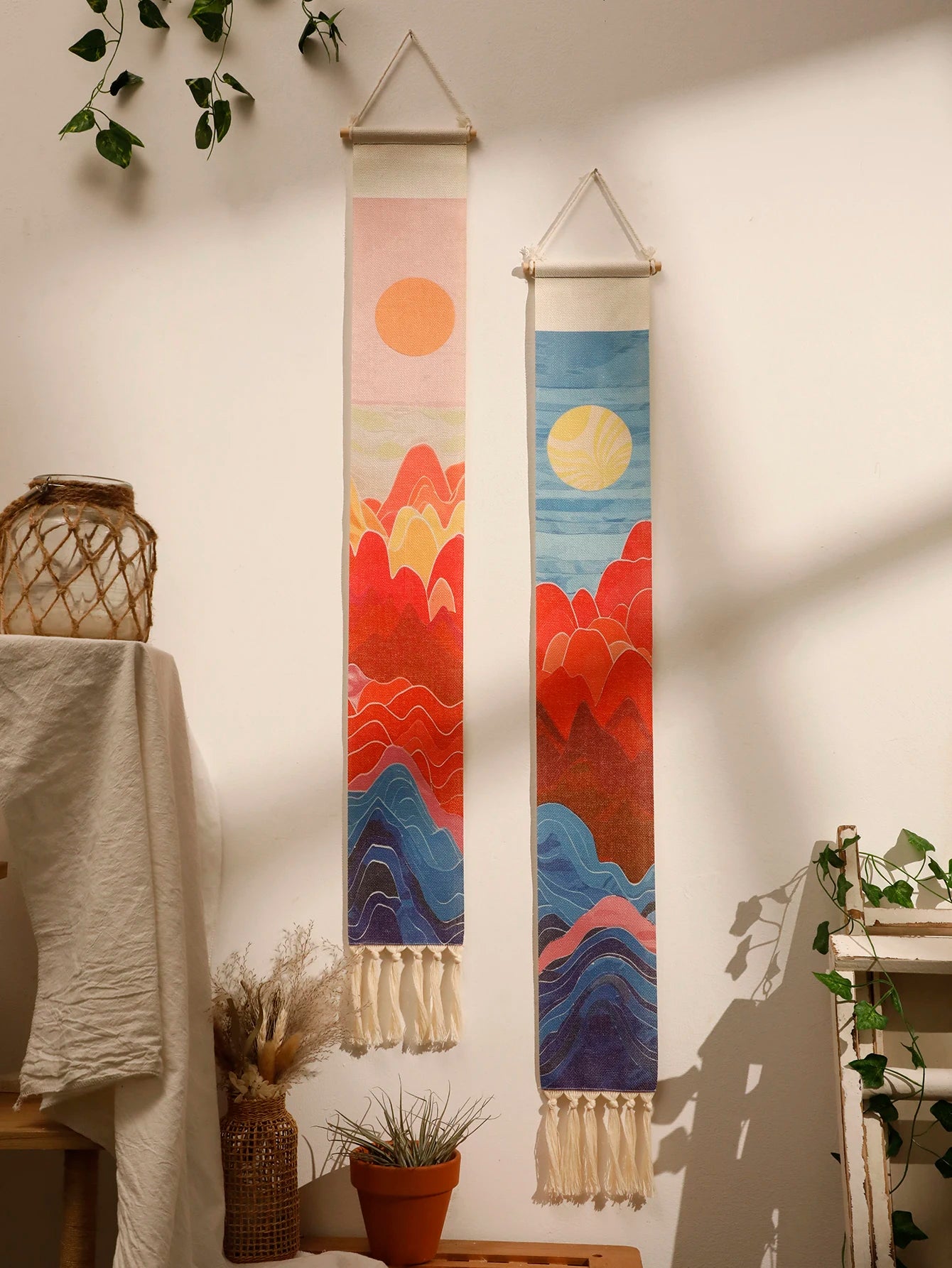 Macrame Tapestry Sunset Sunrise - Handmade