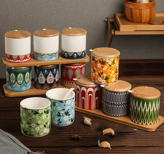 Divine!!!! Creative ceramic kitchen seasoning jar set