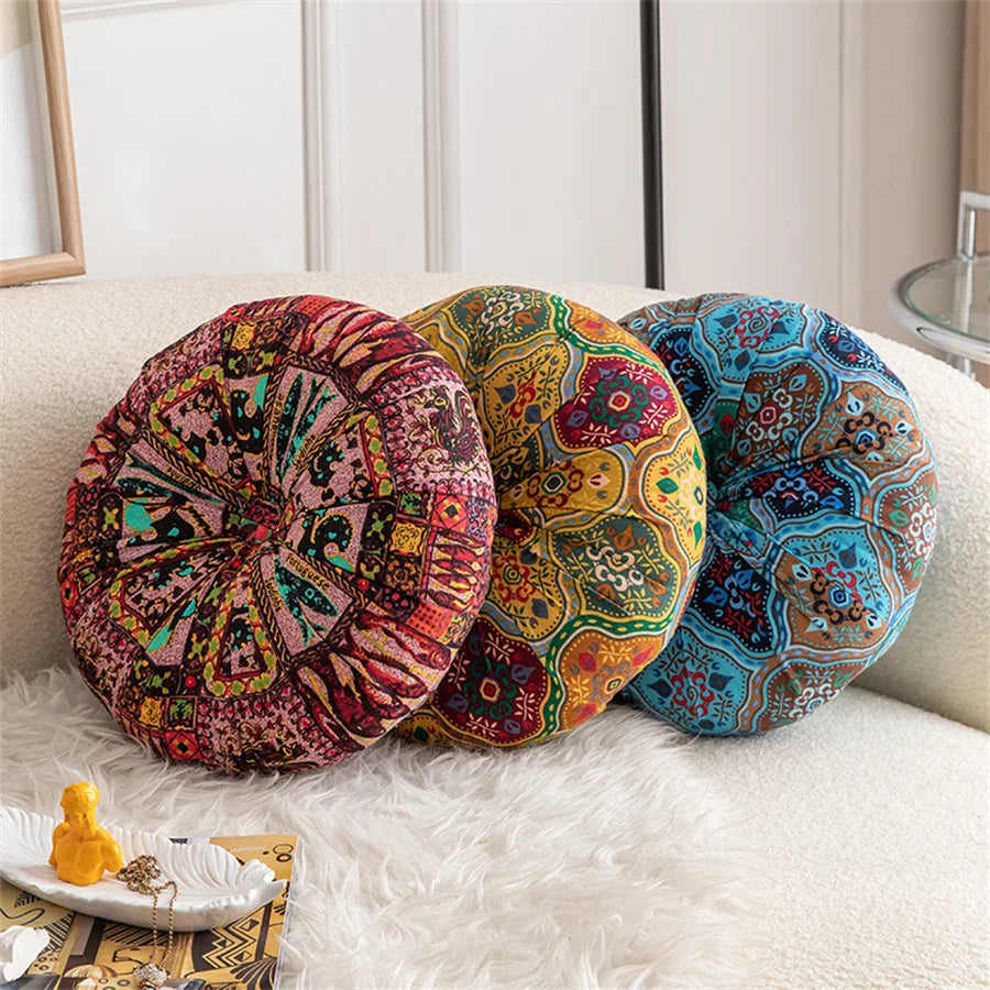 Almohada de suelo redonda grande para sentarse.